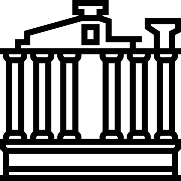 Asia Baalbek Icono Ciudad Estilo Del Esquema — Vector de stock