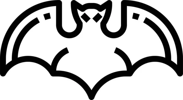 Animal Animals Bat Icon Outline Style — Stock Vector