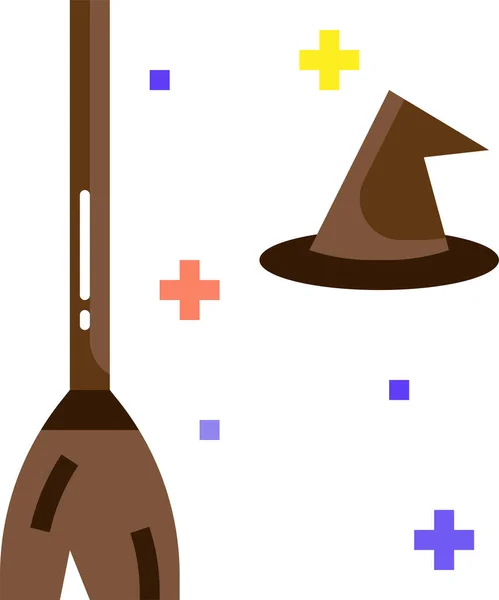 Broom Fairy Folklore Icon Halloween Category — Stock Vector
