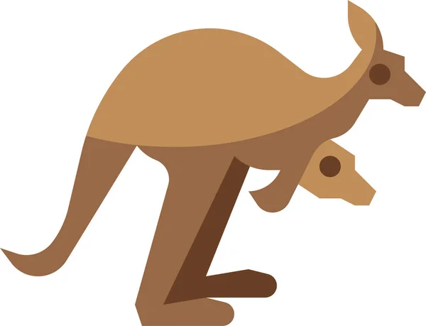 Animal Canguro Reino Icono Estilo Plano — Vector de stock