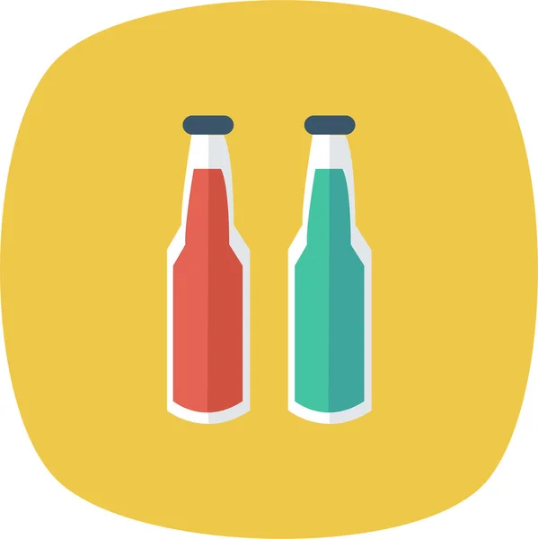 Alkoholos Üveg Kóla Ikon Lapos Stílusban — Stock Vector