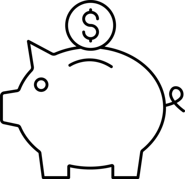 Bank Money Piggy Icon — Stock Vector