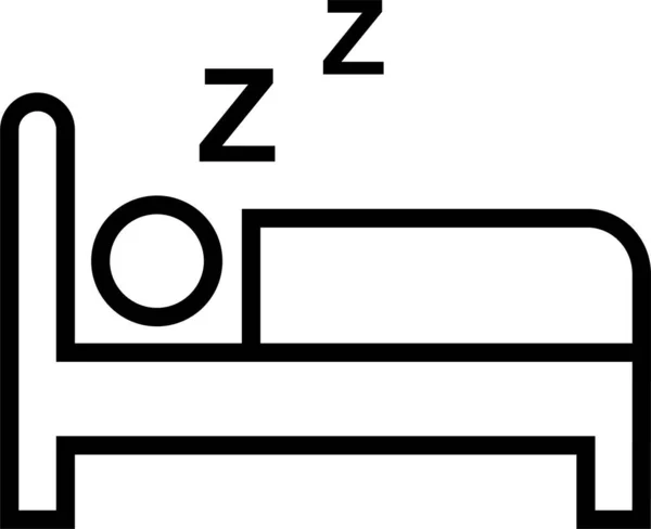 睡床夜间图标 — 图库矢量图片