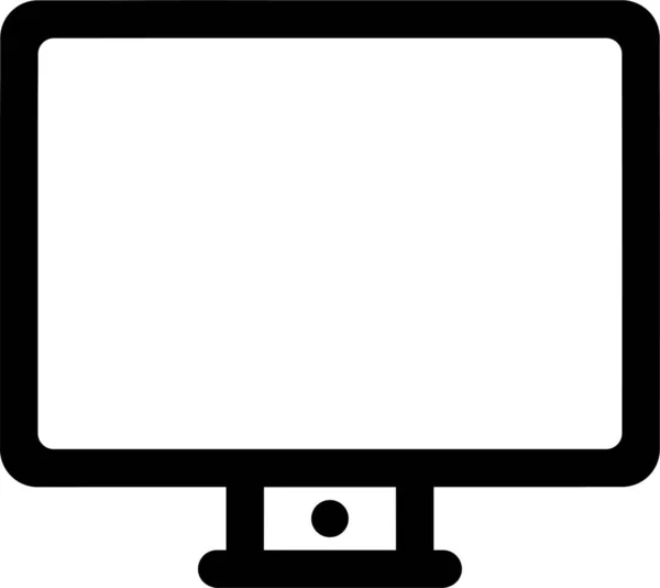 Computer Desktop Monitor Icon Outline Style — Stock Vector