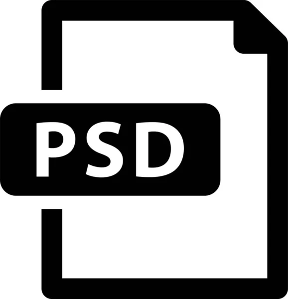 File Format Psd Icon Solid Style — Stock Vector
