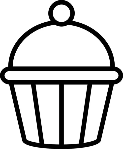Cupcake Pastel Dulce Icono — Vector de stock