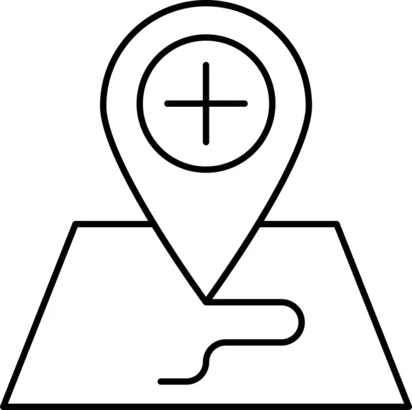 Map Hospital Location Icon — Stock Vector