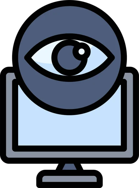 Ícone Tela Olho Computador — Vetor de Stock