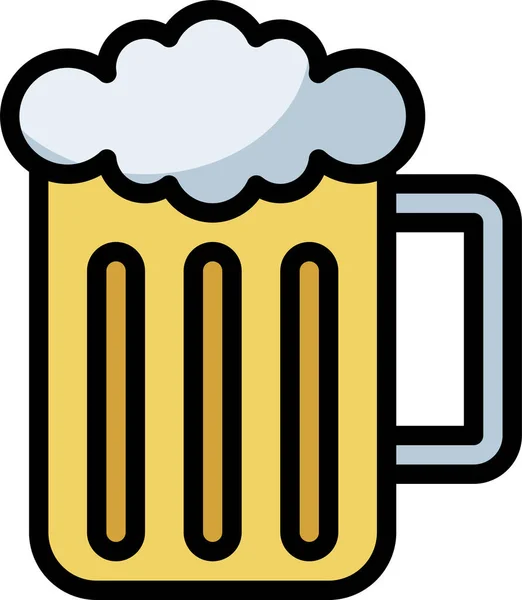 Garrafa Cerveja Bebida Ícone Estilo Esboço Preenchido — Vetor de Stock