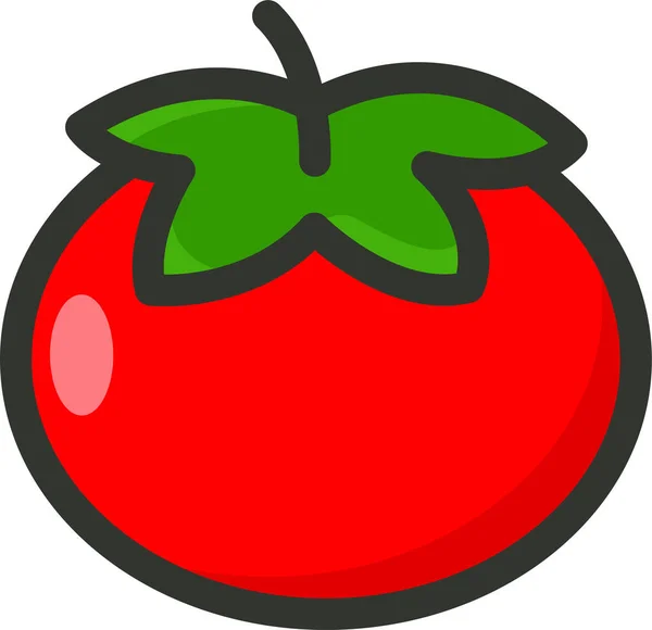 Τρόφιμα Φρούτα Τομάτας Εικονίδιο Στυλ Γεμάτο Περίγραμμα — Διανυσματικό Αρχείο