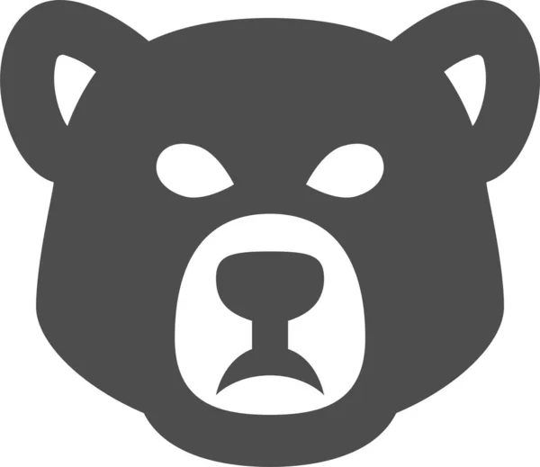 Bear Bear Market Business Icon Solid Style — Wektor stockowy