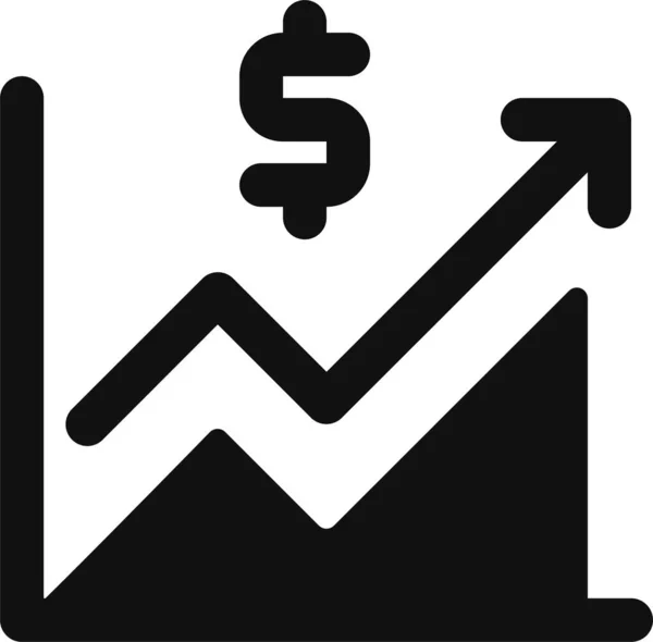 Analysis Chart Dollar Icon Solid Style — Stock Vector