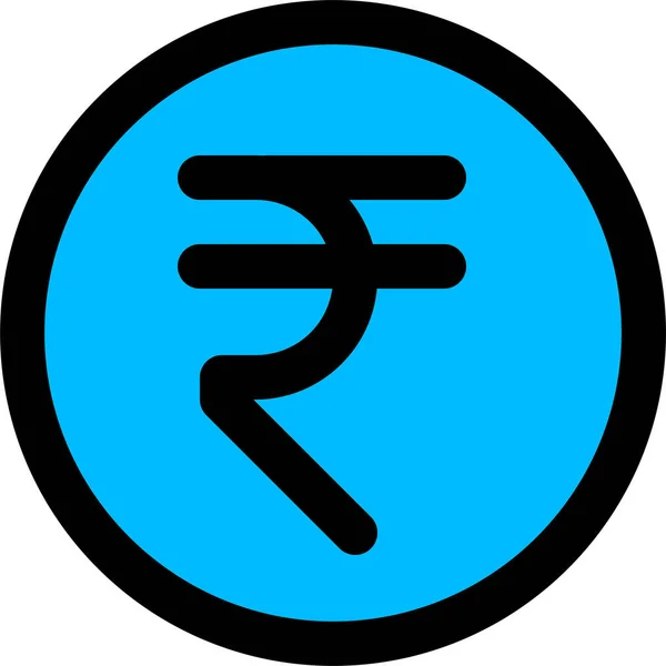 India Icono Dinero Indio Estilo Contorno Lleno — Vector de stock