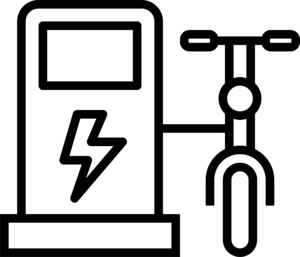 Fiets Scooter Vervoer Pictogram — Stockvector