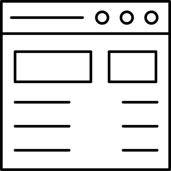 Página Navegador Icono Web — Archivo Imágenes Vectoriales