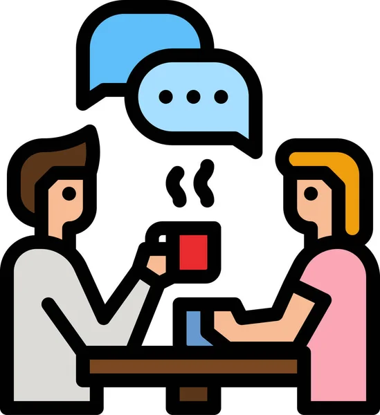 Communicatie Reactie Gesprek Pictogram Gevulde Outline Stijl — Stockvector