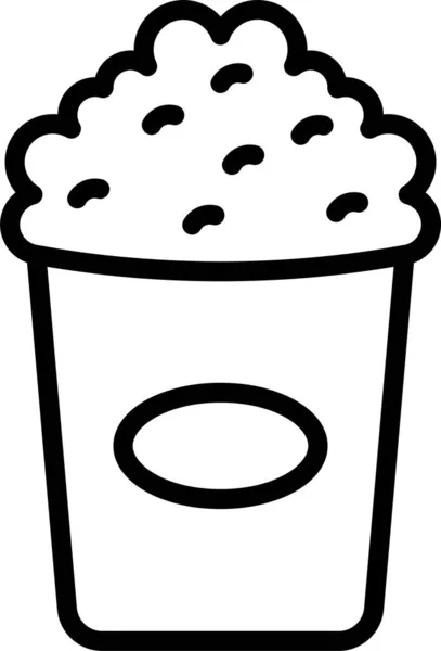 Palomitas Maíz Snack Icono Maíz Estilo Esquema — Vector de stock