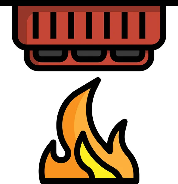 Fire Sensor Safety Icon — Stock Vector