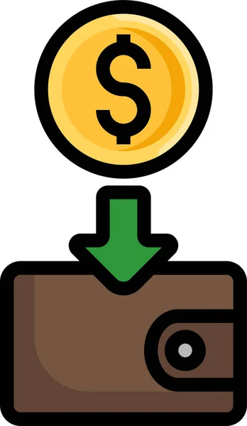 Income Coin Wallet Icon — Stock Vector
