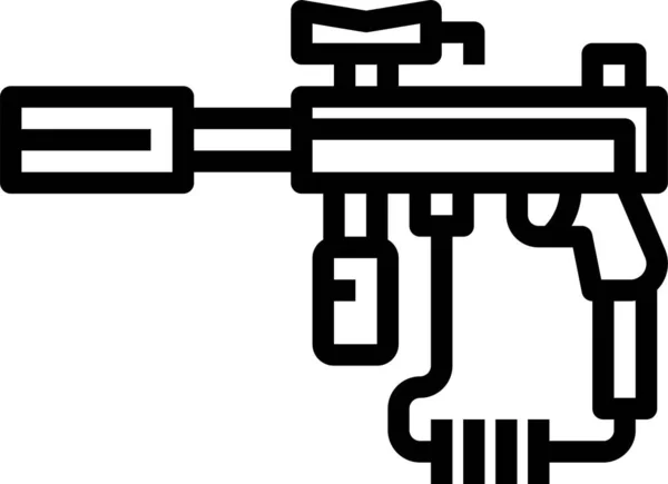 Змагання Ігровий Пістолет Значок Контурному Стилі — стоковий вектор