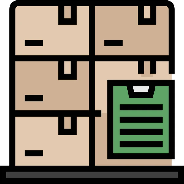 Box Boxen Fabrik Symbol Ausgefülltem Outline Stil — Stockvektor