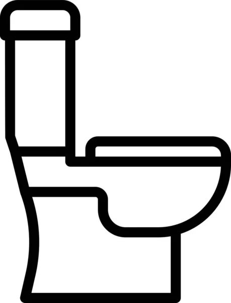Toilette Badezimmer Ikone Umriss Stil — Stockvektor