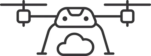 Cloud Data Drone Icon — Stock Vector