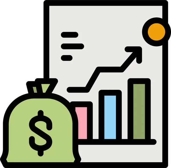 Investment Benefit Growth Icon Filled Outline Style — Stock Vector