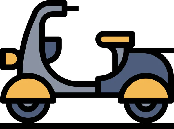 Icône Cyclomoteur Automobile Dans Style Contour Rempli — Image vectorielle