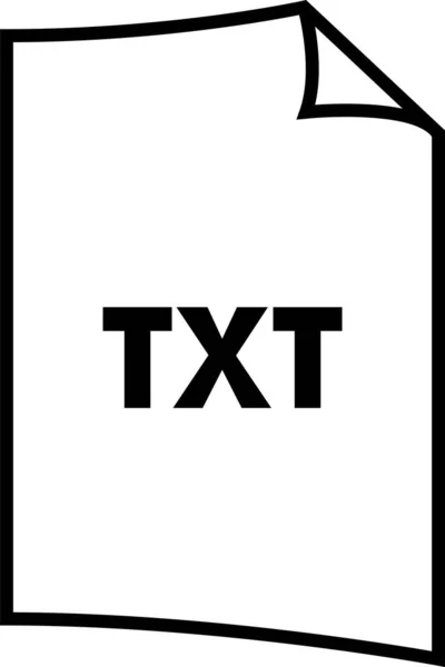 Μορφή Επέκτασης Εικονίδιο Txt Στυλ Περίγραμμα — Διανυσματικό Αρχείο