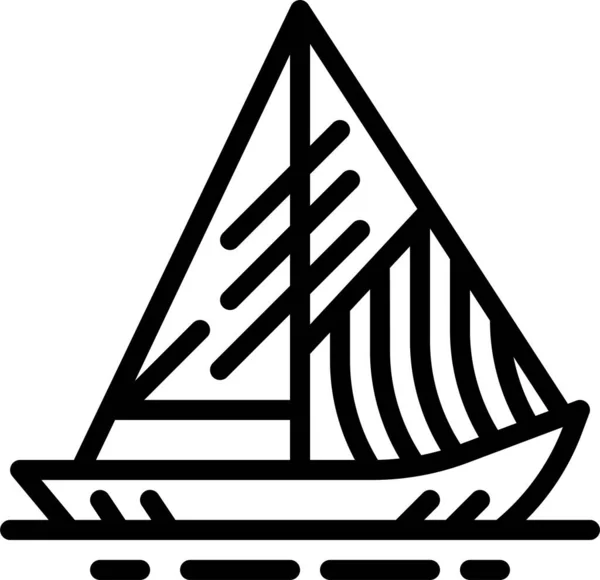 Barco Vela Ícone Esportes Estilo Esboço — Vetor de Stock