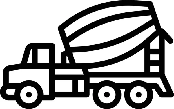 Icône Construction Camion Béton — Image vectorielle