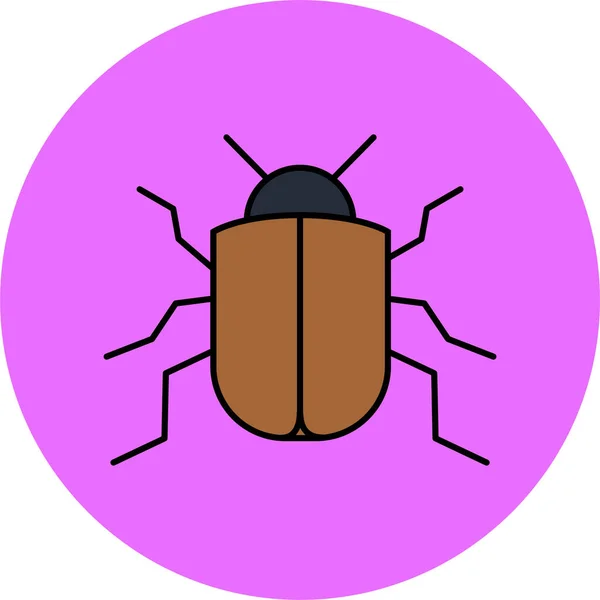Käferfliegeninsekten Ikone Flachen Stil — Stockvektor