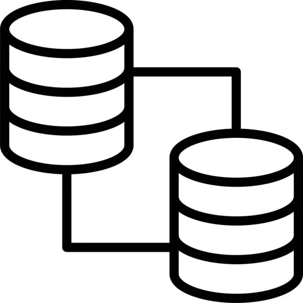 Ícone Datacenter Banco Dados Conexão Estilo Esboço — Vetor de Stock