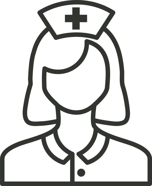 帮助女性医疗助理图标的轮廓风格 — 图库矢量图片