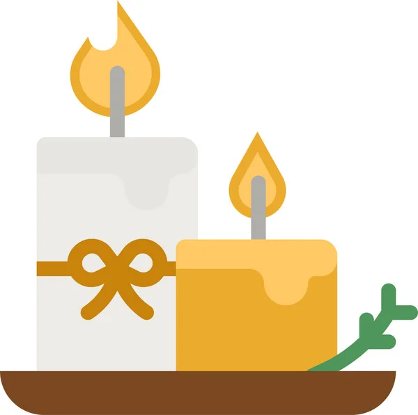 Candle Candles Light Icon Thanksgiving Category — Stock Vector