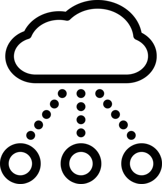 Иконка Сети Облачных Вычислений Стиле Наброска — стоковый вектор