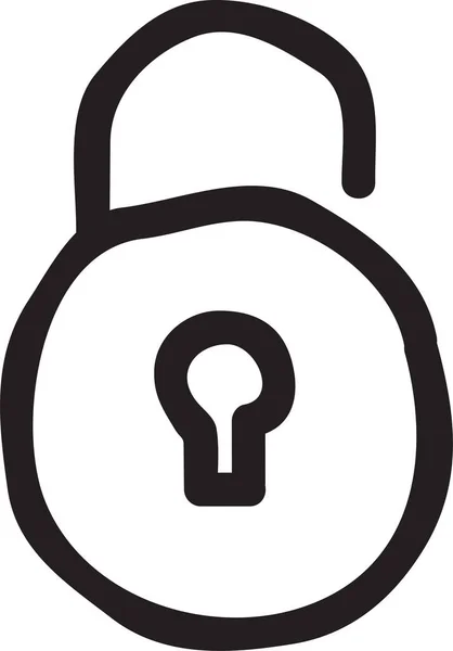 Значок Защиты Конфиденциальности Интерфейса Стиле Handdrawn — стоковый вектор