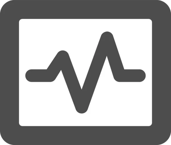 Graph Health Lifeline Icon Solid Style — стоковый вектор