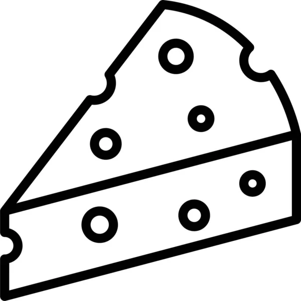 ミルキーアイコンを使ったチーズのアウトラインスタイル — ストックベクタ