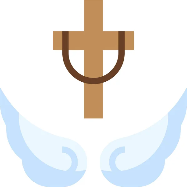 Αγγελούδι Χριστιανικό Χριστιανικό Χριστιανικό Είδωλο Επίπεδη Στυλ — Διανυσματικό Αρχείο