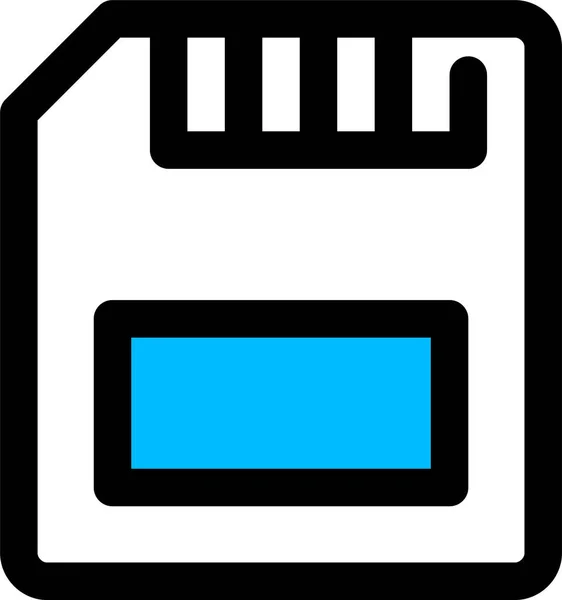 Geheugenkaart Micro Pictogram Omtrek Stijl — Stockvector