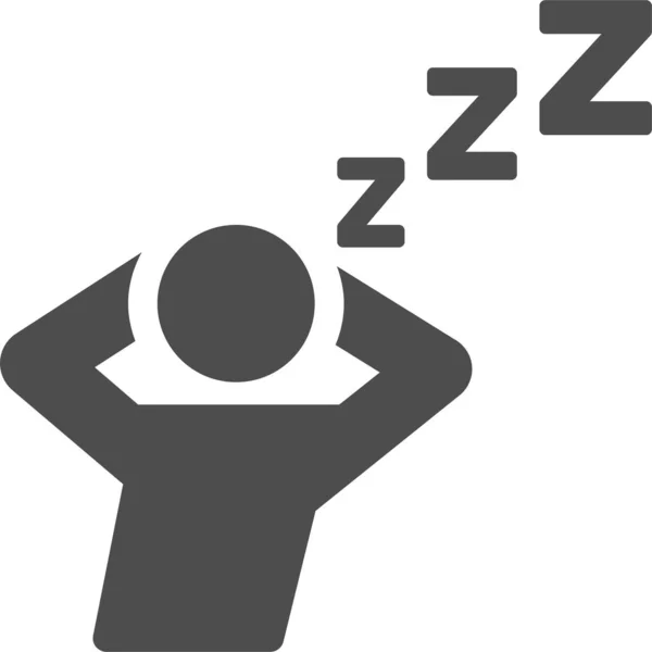 Άνθρωπος Χαλαρωτικό Εικονίδιο Ύπνου Στερεό Στυλ — Διανυσματικό Αρχείο