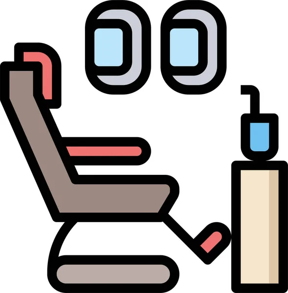 Airplane Business Chill Icon Filled Outline Style — Stock Vector