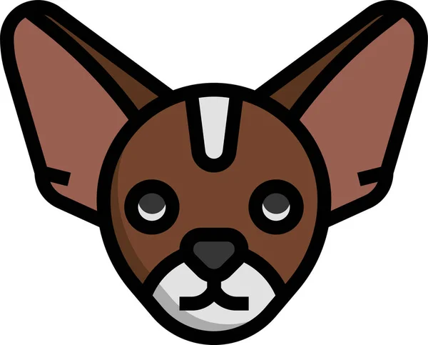 Chihuahua Ras Hund Ikon Fylld Kontur Stil — Stock vektor