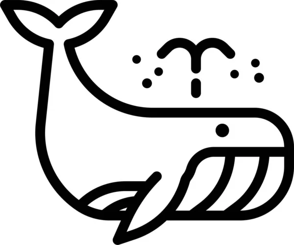 Whale Fish Animal Icon Outline Style — Stock Vector