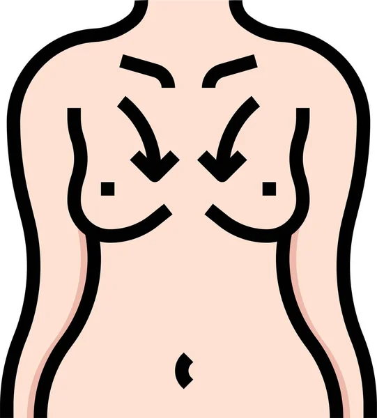 Ikon Liposuction Pengurangan Payudara - Stok Vektor