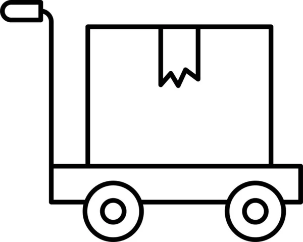 Trolley Dolly Karton Ikone — Stockvektor