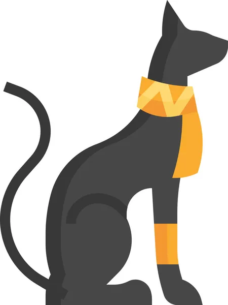 Ikona Egyptského Egyptského Kočky — Stockový vektor