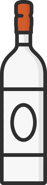 Икона Вина Бутылки Стиле Заполненного Контура — стоковый вектор